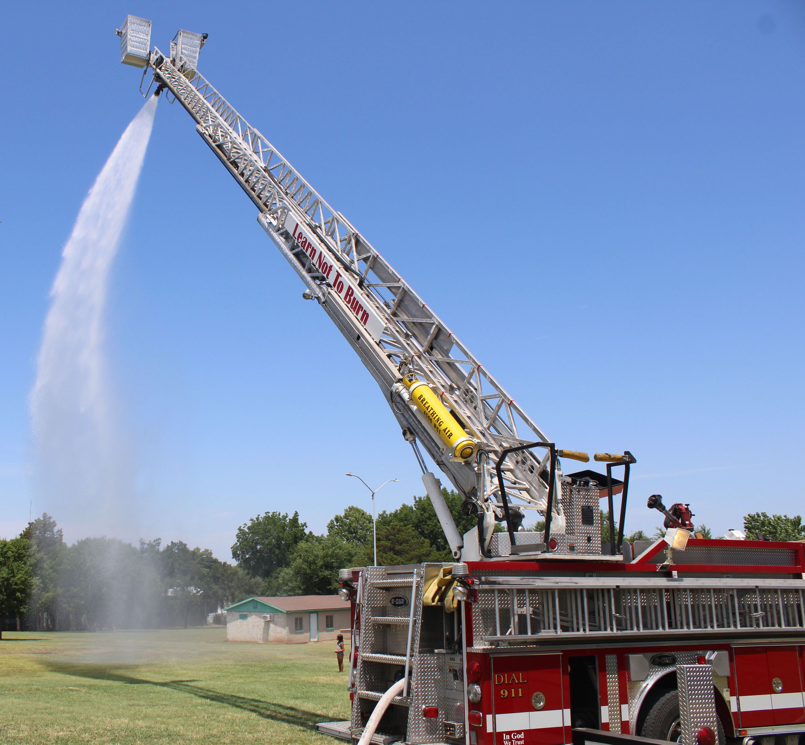 Close Up Fire Engine Spray